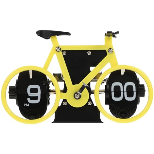 IMIKEYA Retro Klappuhr, Tischuhr Flip-Uhr Fahrrad Modell Flip Down Uhr Digital Flip Clock Kleine Klappuhr Dekorative Tisch-klappuhr für Zuhause Wohnzimmer von IMIKEYA