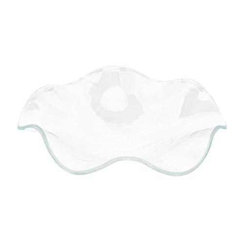 IMIKEYA Transparente gewellte Schale kerzenhalter ätherische öle duftschale Aromatherapie Schale Glasschale mit ätherischen Ölen Wachswärmerschale Wachsbrenner Glasschale kleine Glasplatte von IMIKEYA