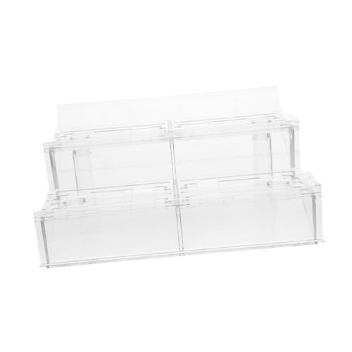 IMIKEYA Transparenter Kunststoff Präsentationsständer mit Stufiger Treppenform Stabiler Buffet Display Risers Stand für Obst Gemüse Supermarkt Kühltheke Multifunktional für Dessert von IMIKEYA