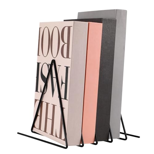 IMIKEYA Triangular Metallzeitschriftenhalter Robuster Buchstütze für Schreibtisch Vielseitig Einsetzbar Aktenordner oder Schallplattenständer Platzsparend für Büro und Wohnzimmer von IMIKEYA