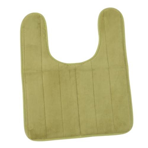 IMIKEYA U förmiger Badezimmerteppich aus Saugfähiger Baumwolle Rutschfester Badvorleger für Wc Sitz Weiche Warme Badezimmermatte in Grasgrün von IMIKEYA