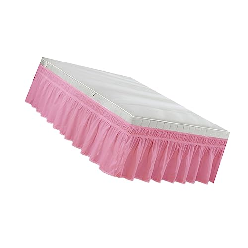 IMIKEYA Vollfarbiger Polyester Bettrock mit Elastischen Rüschen Eleganter und Bequemer Staubschutz für Twin Full Betten von IMIKEYA