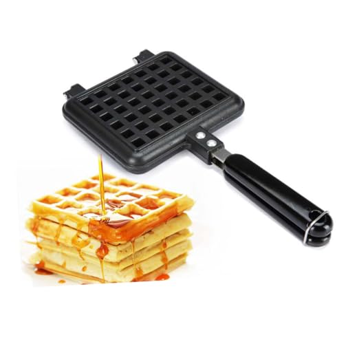 IMIKEYA Waffeleisen Aluminiumlegierung Antihaftbeschichtet Schnelles Aufheizen Kompaktes Design für Zuhause und Unterwegs DIY Waffeleisen für Kuchen und Kekse von IMIKEYA