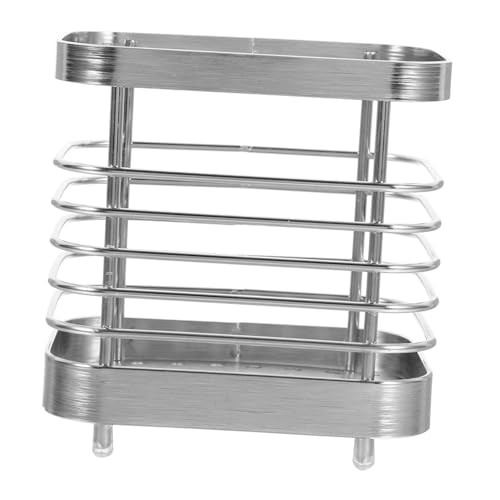 IMIKEYA Wandhalter für Küchenutensilien aus Stabiler Besteck Organizer mit Abtropffläche Vielseitig Einsetzbar für Essstäbchen Strohhalme und Silberfarben Kleine von IMIKEYA