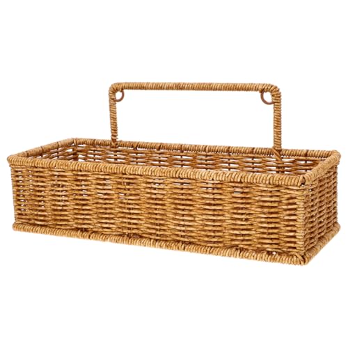 IMIKEYA Wandkorb geflochten hängend: Rattan Korb geflochten Wand hängende Aufbewahrungskörbe für Badezimmer Küche Wandkorb Organizer, 32x12.5x14.7 CM von IMIKEYA