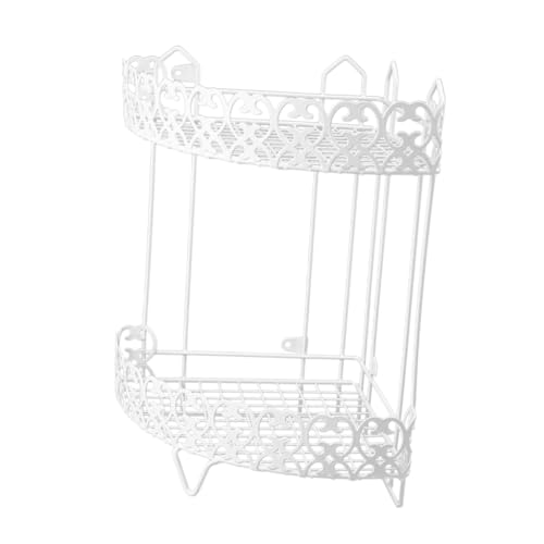 IMIKEYA Wandmontiertes Toilettenregal Eckregal aus mit Zwei für Badezimmer Platzsparend Traceless Design Stilvolle Aufbewahrungslösung für Zuhause von IMIKEYA