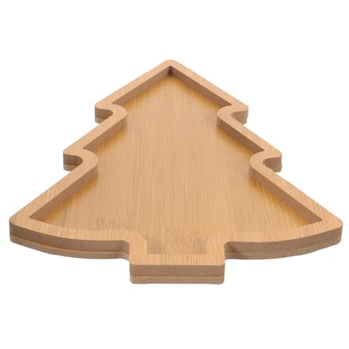 IMIKEYA Weihnachtsbaumtablett Sushi-serviertablett Weihnachtsbaum Schale Weihnachtsbaumplatte Weihnachts-wurstwarenbrett Weihnachtliche Servierschalen Party-servierplatte Festlich Hölzern von IMIKEYA