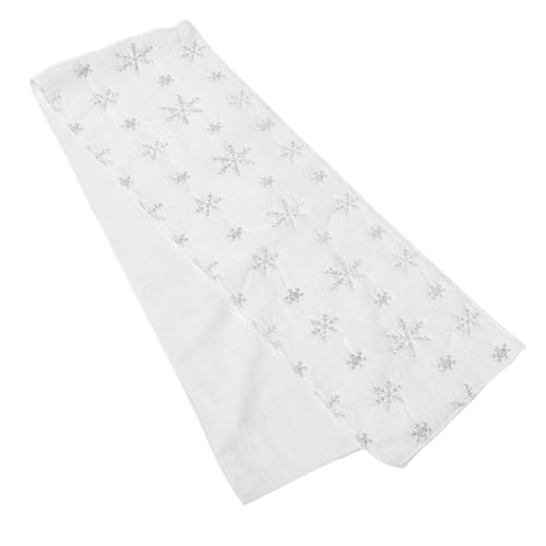 IMIKEYA Winter Wohnkultur Tischläufer Im Schnee Tischläufer Für Den Urlaub Schneeflocke Tischläufer Schneemann Tischläufer Schneeflocken-tischsets Schneeflocken Tischläufer Stoff Silver von IMIKEYA