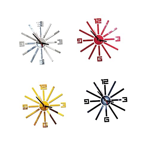 IMIKEYA Acryl Wanduhr Lautlos Modern Design Für Kinderzimmer Und Wohnräume Elegante Wandgestaltung Ohne Ticken Für Schlafzimmer Büro Und Wohnzimmer Silber von IMIKEYA
