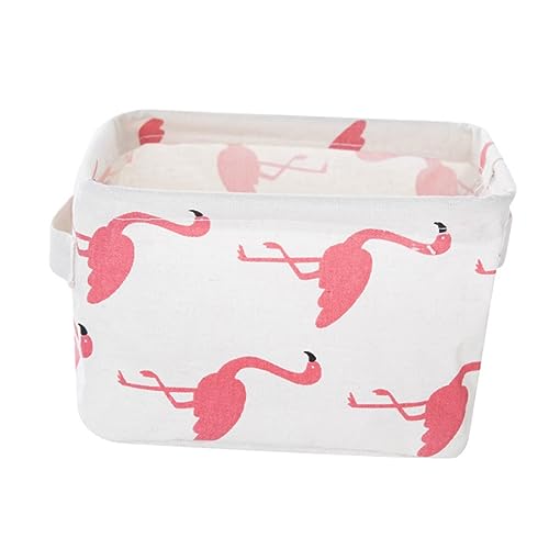IMIKEYA Faltbarer Aufbewahrungskorb Aus Stoff Mit Griffen Organizer Für Schreibtisch Wohnzimmer Badezimmer Und Büro Vielseitig Einsetzbar Für Spielzeug Elektronik Und Mehr Flamingo von IMIKEYA