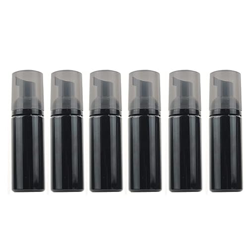 6 Stück 50 ml schwarze Schaumspender-Flasche leere Kunststoff nachfüllbare schäumende Seifenspender Pumpe für Reinigung Reise Shampoo Kosmetik und mehr von Imirootree