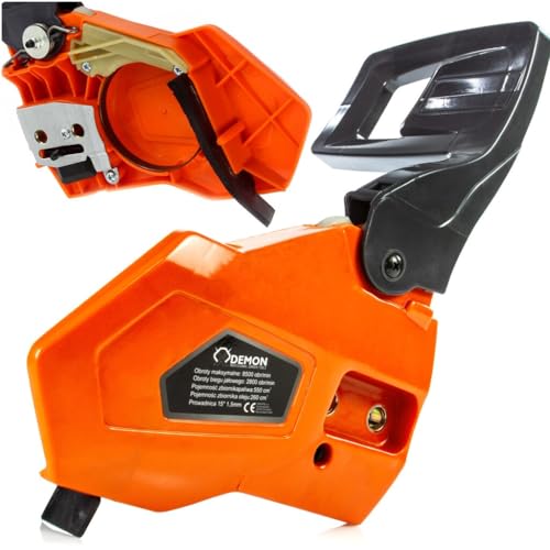 Abdeckung mit Bremsgruppe für Kettensäge CS-65T DEMON | Durchmesser Bremskupplung 73 mm | Abstand Löcher Montage Sägeblatt 40 mm | Ersatzteil von IMJ-Global