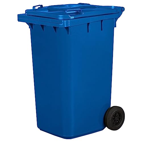 IMJ-Global Abfalleimer für Abfalleimer | PN-EN 840 | 240 Liter | mit Rollen | System zur mechanischen Entnahme | Kunststoff | Farbe Blau von IMJ-Global