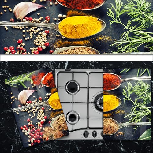 IMJ-Global Herdabdeckplatte für Induktionskochfelder, Schneidebrett, Gewürze, 52 x 75 cm, für 5 Brenner, aus gehärtetem Glas, 2 Stück von IMJ-Global