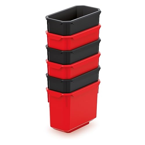IMJ-Global Set mit 6 Behältern Xblock | 7,5 x 14 x 10,5 cm | Rot und Schwarz | aus Kunststoff von IMJ-Global