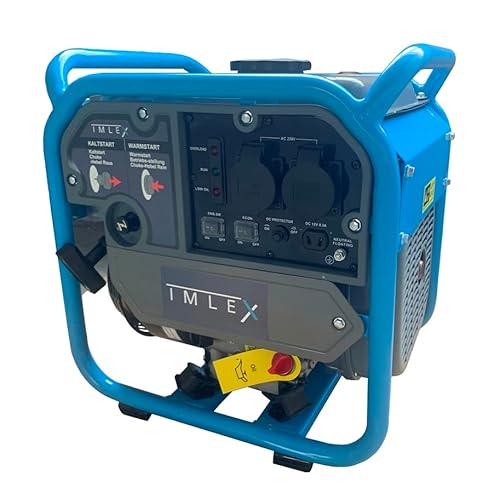 IMLEX Stromerzeuger IM-INV2000 - Benzin Generator 2000 Watt Maximal - 5L Tank mit Füllstandanzeige, 230V Steckdosen - Leiser, Robuster Antriebsmotor, Überlastschutz von IMLEX