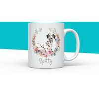Personalisierte Dalmatiner Tasse, Floral Geschenk, Süße Hundeliebhaber Hund Weihnachtsbecher, Hundebesitzer Geschenk Weihnachten von IMMOSS