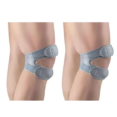 IMOCKA Knee Pain Relief & Patella Stabilizer Brace, Patella Knee Strap, Adjustable Knee Brace Patellar Tendon Stabilizer, Pain Relief Patellar Tendon Support (2X Gray) von IMOCKA