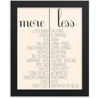 More & Less Home Wand Kunst | Modern Art Print Poster Geschenkidee Für Sie Inspirierendes Zitat Druck Hausdekor Motivierendes Zeichen von IMPAPER