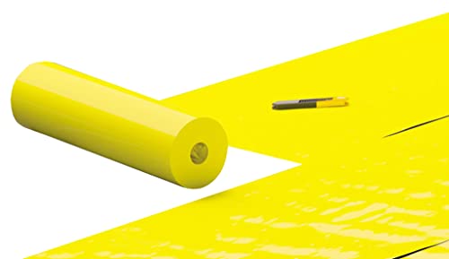 Unterlage Laminatboden gelb 2 mm dick für akustischen Komfort LVT Hartholz Laminat Bodenbelag eingebaute Feuchtigkeitsbarriere tolle Schall- und Wärmeisolierung (Rollenmaße: 10 m × 1 m) (ohne Loch) von IMPERIAL STUDIOS