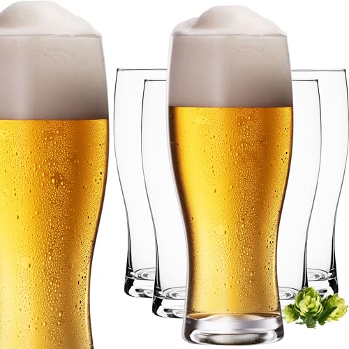 IMPERIAL Biergläser 500ml (max 640ml) aus Glas Set 6-Teilig Bierseidel Weizengläser hohes Bierglas 0,5L Weizenbiergläser von IMPERIAL glass