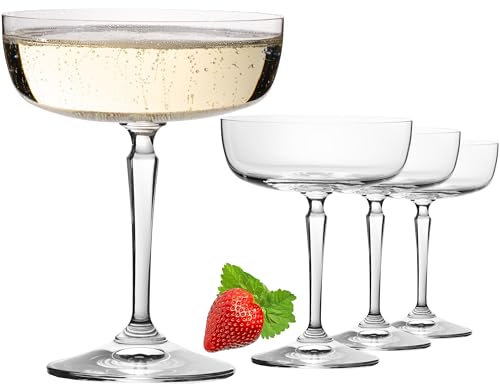IMPERIAL Eckige Sektschalen 260ml Set 4-Teilig 'Rio' Champagnergläser Sektgläser aus Crystalline Glas Spülmaschinenfest von IMPERIAL glass