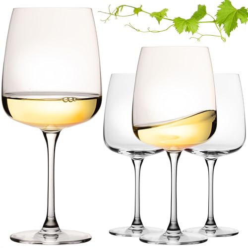 IMPERIAL Große Eckige Weißweingläser 480ml 'Milano' Set 4-Teilig Chardonnay Glas aus Crystalline Glas Spülmaschinenfest von IMPERIAL glass