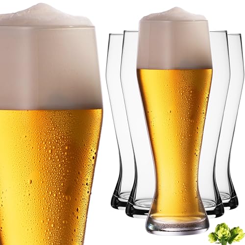 IMPERIAL Hohe Weizengläser aus Crystalline Glas Set 6 Stück 500ml (max. 700ml) Spülmaschinenfest Biergläser 0,7L von IMPERIAL glass