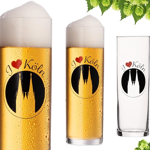 IMPERIAL Kölschgläser mit Kölner Dom Liebe Motiv 200ml (max 240ml) Set 3-Teilig Kölsch Stangen aus Glas 0,2L Biergläser von IMPERIAL glass