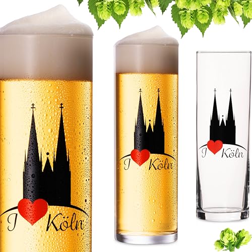 IMPERIAL Kölschgläser mit Kölner Dom Motiv 200ml (max. 240ml) Set 3-Teilig Kölsch Stangen aus Glas 0,2L Biergläser Köln von IMPERIAL glass