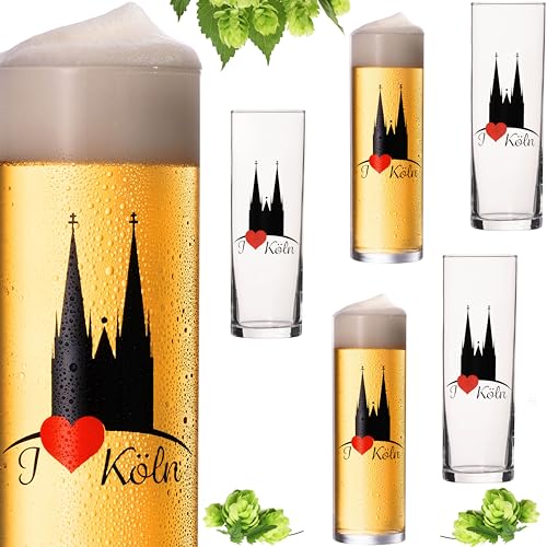 IMPERIAL Kölschgläser mit Kölner Dom Motiv 200ml (max. 240ml) Set 6Teilig Kölsch Stangen aus Glas 0,2L Biergläser Köln von IMPERIAL glass