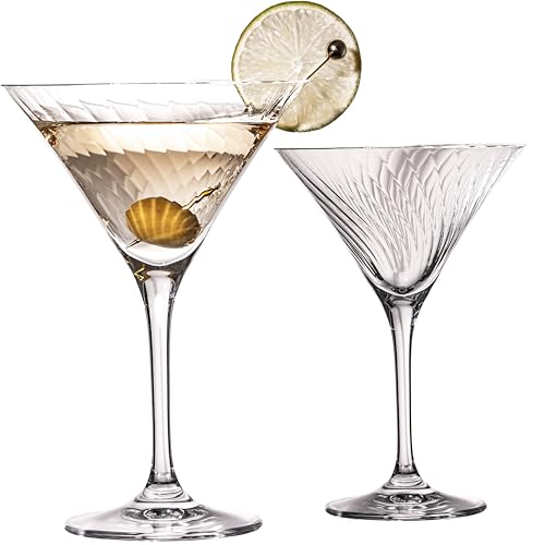 IMPERIAL Martini Gläser Set 2 Stück geriffeltes Cocktailglas 215ml aus Crystalline Glas "London" Spülmaschinenfest von IMPERIAL glass
