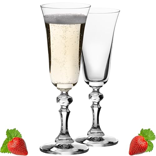 IMPERIAL Stilvolle Sektgläser 180ml Serie 'Vintage' Set 2-Teilig Sektkelche aus Crystalline Glas Spülmaschinenfest von IMPERIAL glass