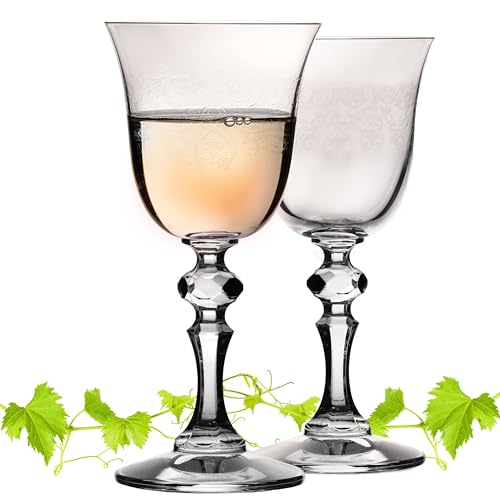 IMPERIAL Stilvolle Weißweingläser mit Ornament Verzierung 150ml 'Vintage' Set 2-Teilig Weingläser aus Crystalline Glas von IMPERIAL glass