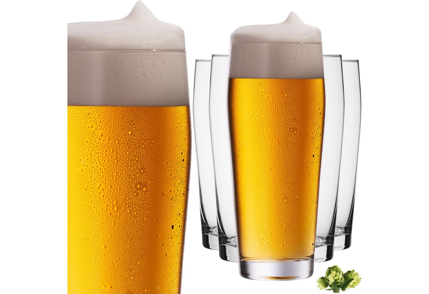 IMPERIAL glass Bierglas Willibecher Set 6 Stück 500ml, Crystalline Glas, (max. 650ml) Spülmaschinenfest Biergläser 0,65L Pintgläser Pint von IMPERIAL glass