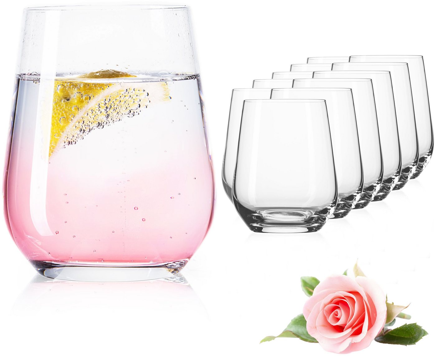 IMPERIAL glass Glas Trinkgläser, Glas, (max. 450ml) Getränkeglas Wassergläser Saftgläser Whiskeygläser von IMPERIAL glass