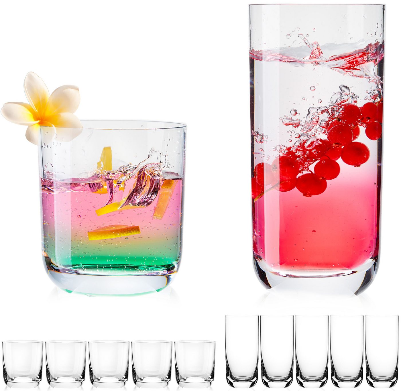 IMPERIAL glass Glas Trinkgläser 330ml & 420ml, Glas, Wassergläser Saftgläser Getränkeglas Trinkglas Gläserset von IMPERIAL glass