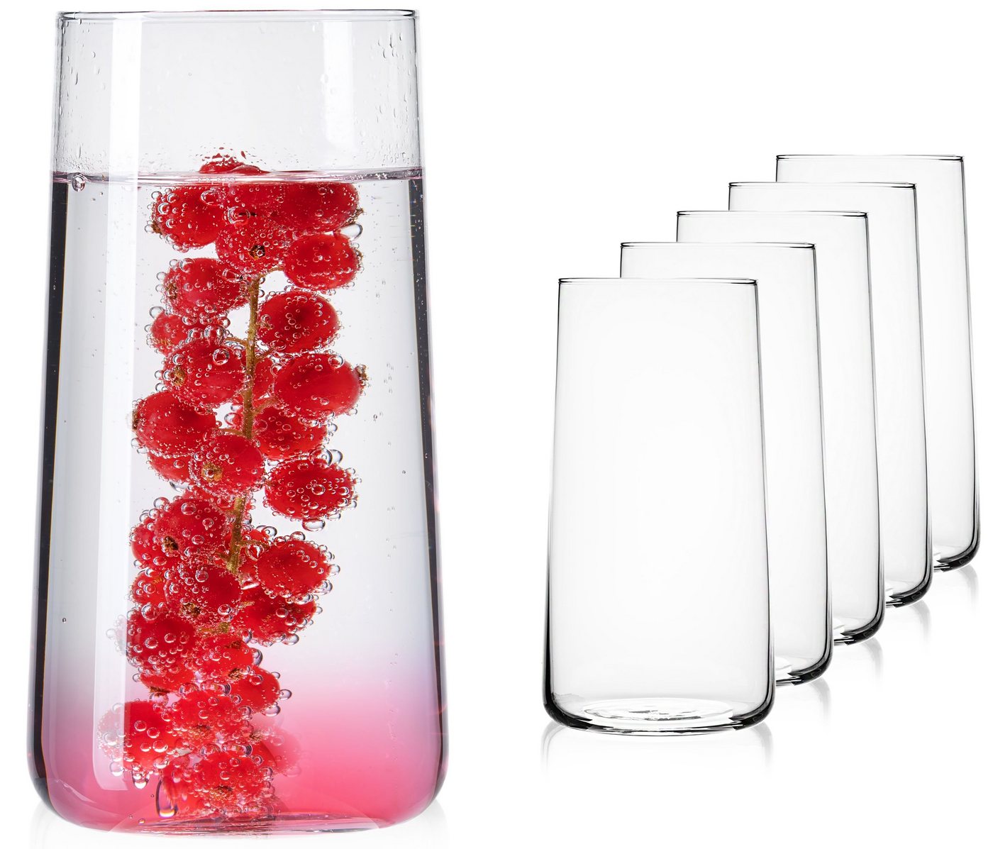 IMPERIAL glass Glas Trinkgläser, Glas, 490ml (max. 550ml) Wassergläser Saftgläser Longdrinkgläser von IMPERIAL glass