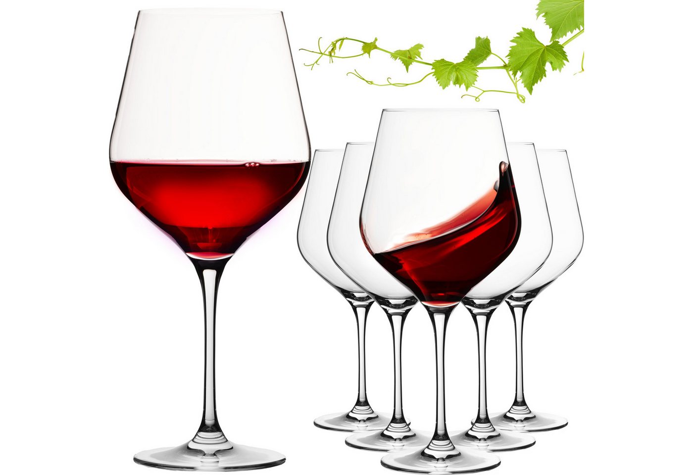 IMPERIAL glass Weinglas Große Rotweingläser 920ml Set 6-Teilig "Sydney", Crystalline Glas, Burgundergläser aus Crystalline Glas Weinglas Spülmaschinenfest von IMPERIAL glass