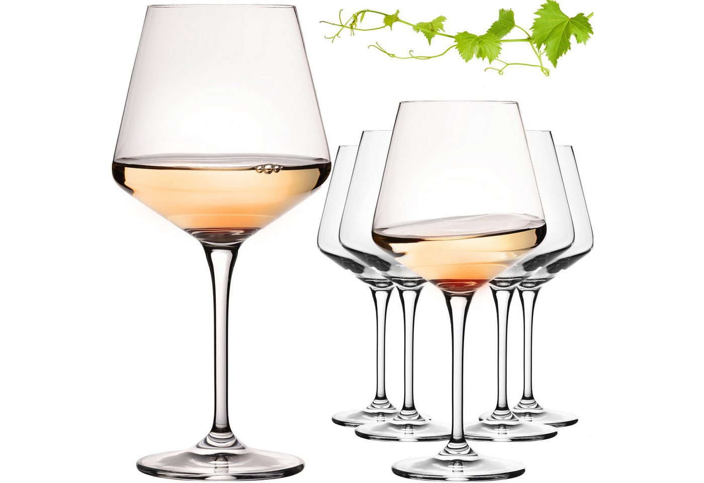 IMPERIAL glass Weinglas Weißweingläser 560ml "Athen" Chardonnay Glas aus Crystalline Glas, Crystalline Glas, Weingläser Set 6-Teilig Klangvoll Spülmaschinenfest von IMPERIAL glass