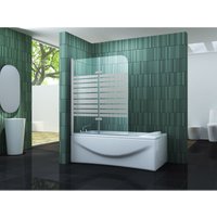 Duschtrennwand two-f 120 x 140 (Badewanne) - Klarglas, von IMPEX-BAD