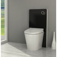 Impex-bad - Schwarzglas Sanitärmodul für Stand-WC inkl. Betätigungsplatte von IMPEX-BAD