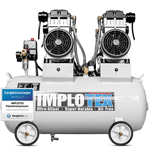 IMPLOTEX 3000W 4PS Silent Flüsterkompressor Druckluftkompressor 65dB leise ölfrei flüster Kompressor Compressor (3000W 65 Liter ohne Zubehör) von IMPLOTEX