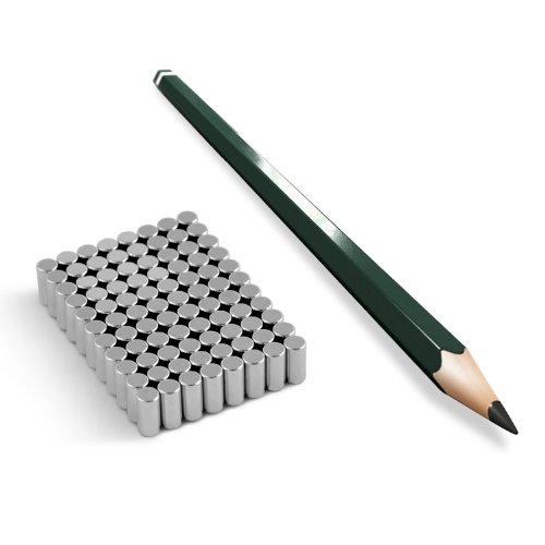 Neodym Magnet Stab 4-30mm von 1 KG bis ca. 50 KG Zugkraft N45 vernickelt NdFeB Rund - Eckig, Stäbe:D4-H6mm N45 1KG (50St.) von IMPLOTEX