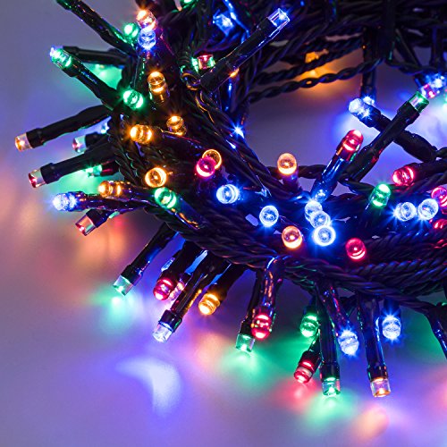 IMPORTEX Lichterkette 5 m, 100 LEDs Multicolor, grünes Kabel, Memory Controller von XMASKING
