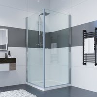 Duschkabine Eckeinstieg Doppelt Duschtür Duschabtrennung Duschwand Dusche 75x75x185cm ohne Duschtasse von IMPTS