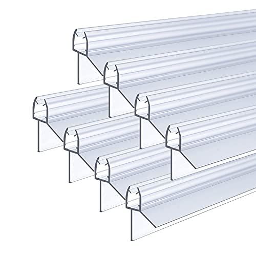 Duschdichtung 8x100cm Ersatzdichtung für 5/6mm Glastür, Dichtung Dusche Spritzschutzprofil mit Wasserabweiser für Duschkabine Duschwand Glas von IMPTS