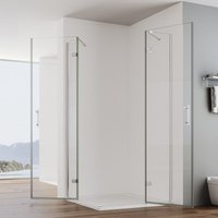 Duschkabine Eckeinstieg Duschabtrennung Duschtür falttür Drehfalttür Eckdusche Scharniertür Rahmenlos faltbar aus 6mm esg Glas 90x90x195 Ohne Duschkabine Eckeinstieg Duschabtrennung Duschtür falttür Drehfalttür Eckdusche Scharniertür Rahmenlos faltbar aus 6mm esg Glas 90x90x195 Ohne von IMPTS