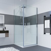 Duschkabine Eckeinstieg Duschabtrennung Nischen Pendeltür Duschwand mit Seitenwand aus 6mm Sicherheitsglas Glas für Badezimmer Schwingtür 90cm + von IMPTS