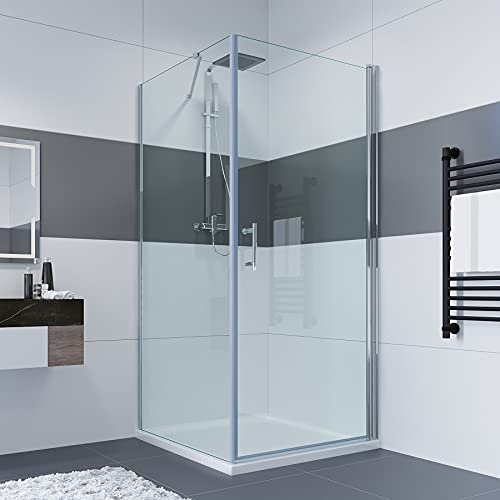Duschkabine IMPTS 75x90 cm Drehtür Seitenwand Dusche NANO-SicherheitsGlas, DuschtürEckeinstieg Duschabtrennung Glas, 195cm von IMPTS